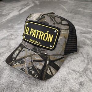 EL PATRÓN Trucker John Hatter & Co Camo Camouflage‎ Patron A-Frame Hat Cap NWT!